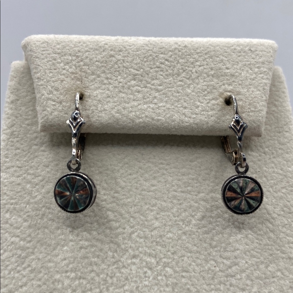 Vintage Beverly Hills Silver Sterling Silver 925 Faceted Leverback Drop Earrings - Picture 4 of 8